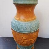 Old West Germany vase brown & green ceramic 70s vintage