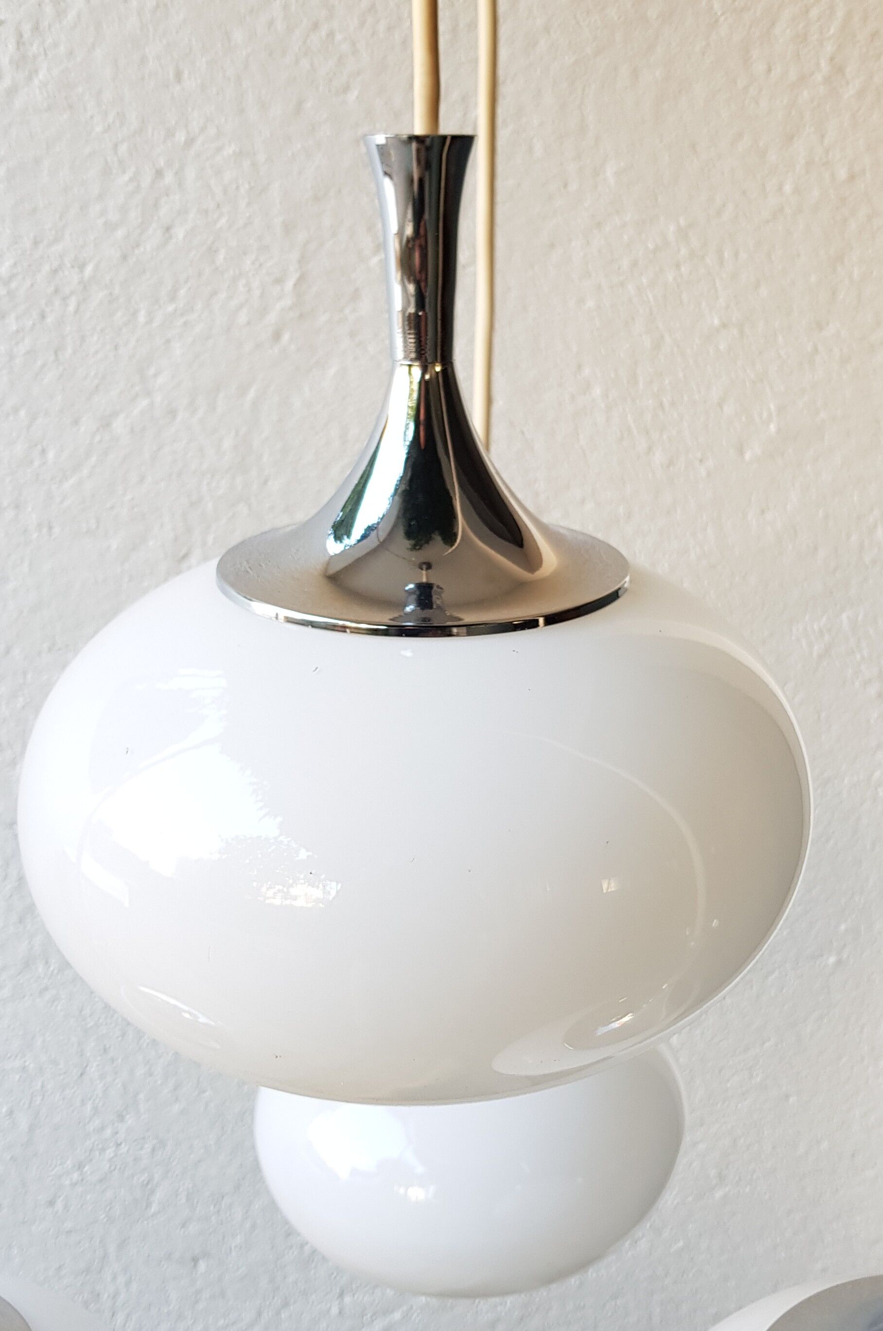 opaline and chrome metal chandelier 70