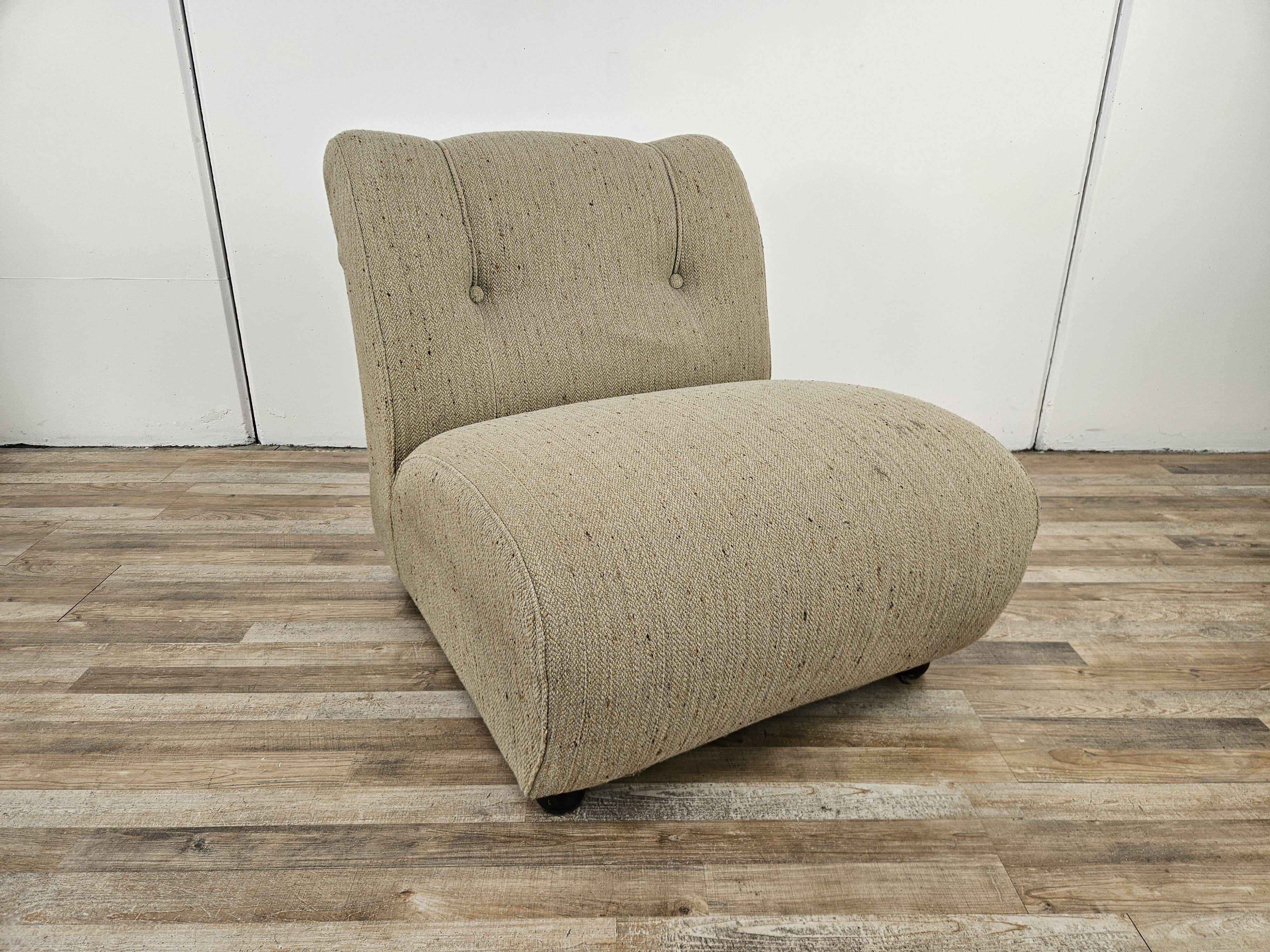 Canapé modulable années 70 à trois places en tissu