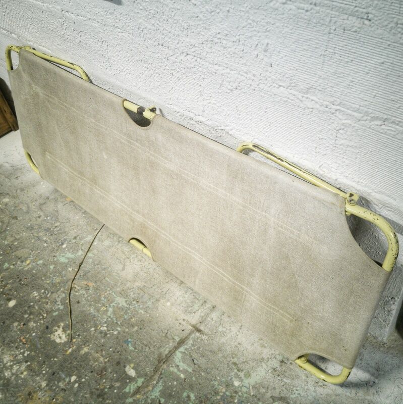 Canvas military camp bed