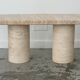 Oval travertine coffee table
