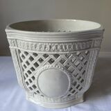 Cache pot réticulé en porcelaine italienne