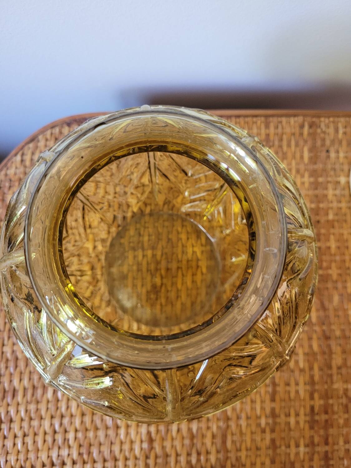 Yellow art deco ball vase