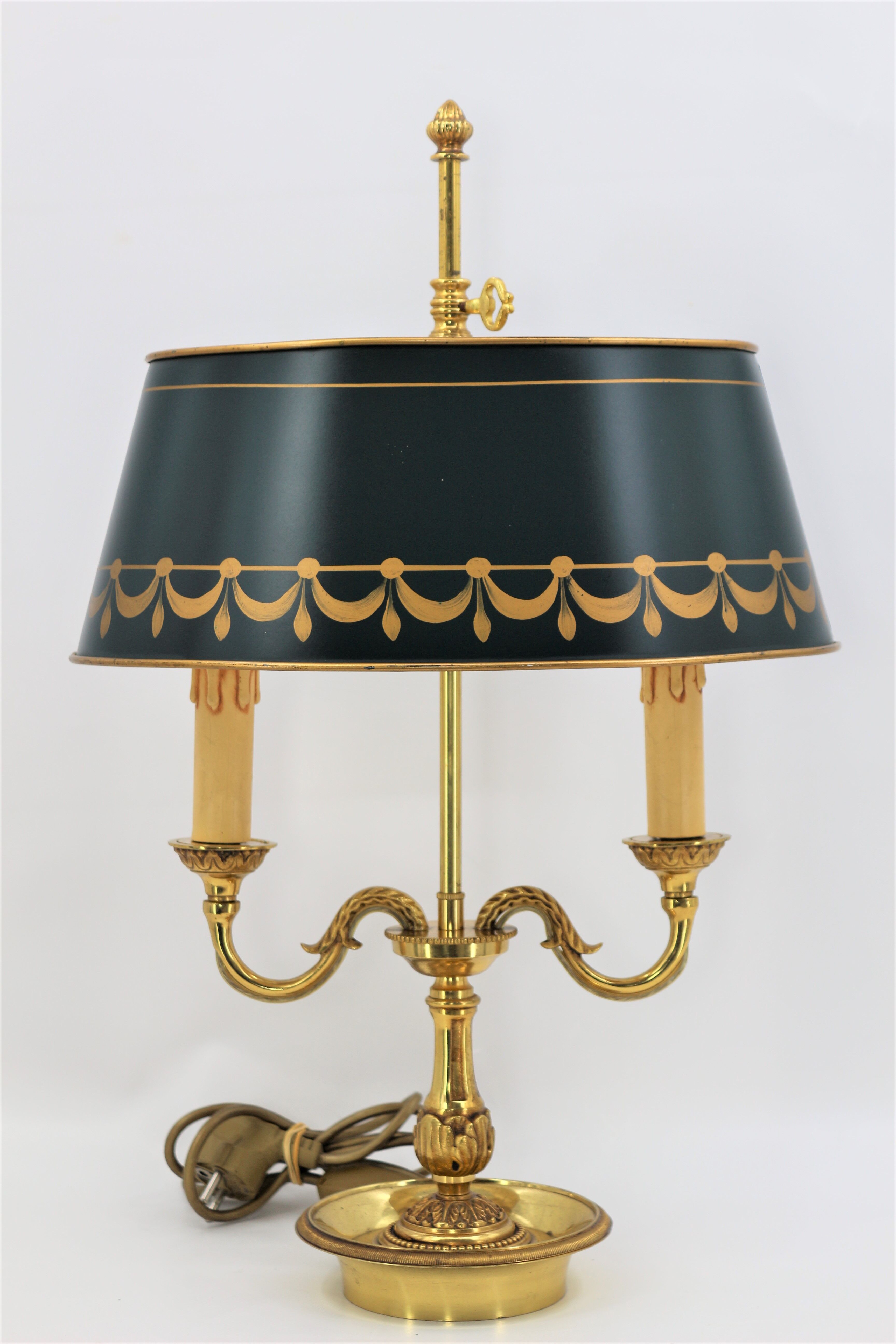 Hot water bottle lamp in solid bronze gilded louis XVI style "Lucien Gau"