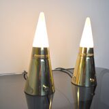Pair of Venini Pyramidal Lamps 1970