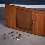 Vintage Free-Standing Teak Mirror with Lamp, 1960s