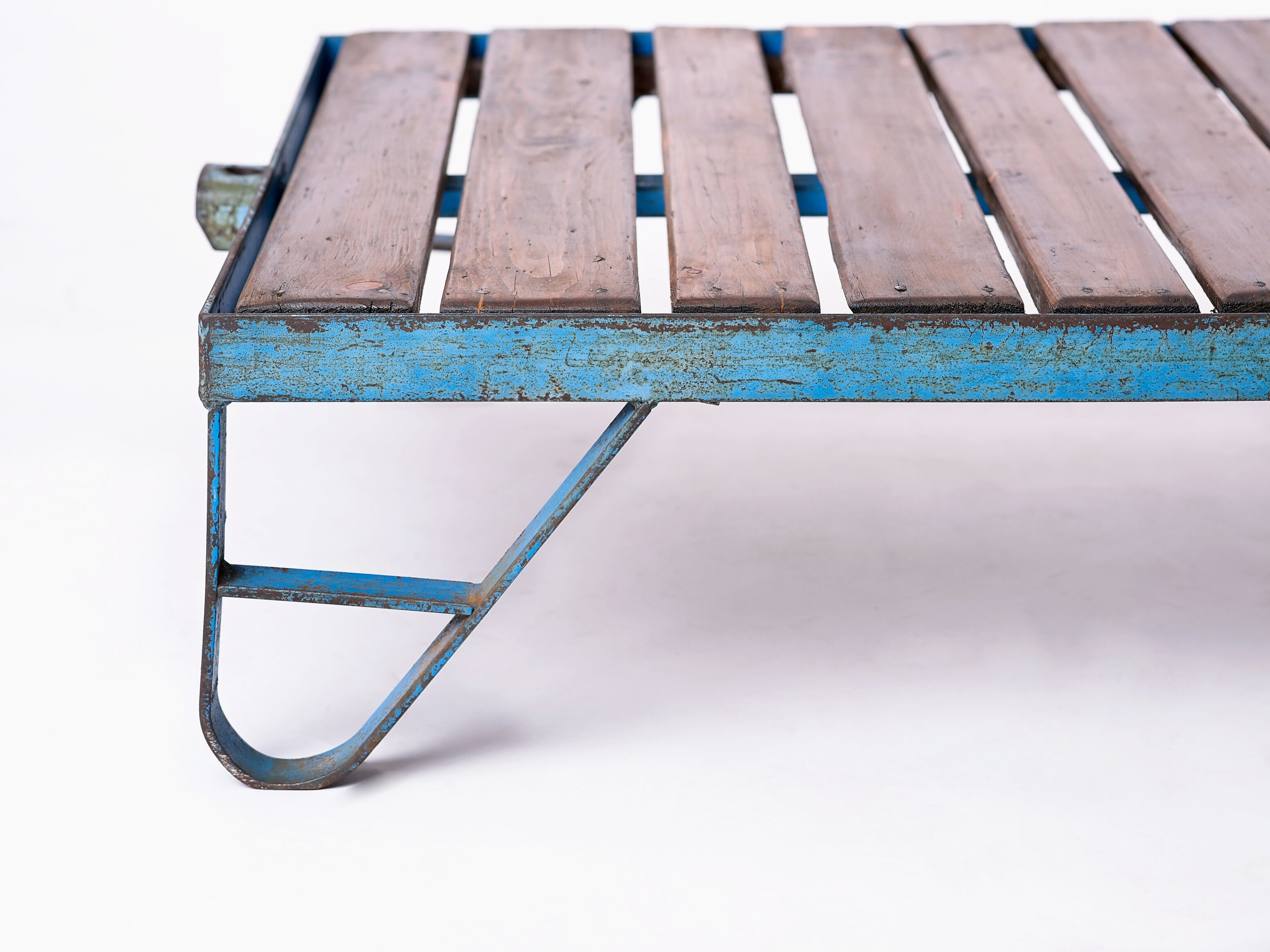 Industrial Czech Blue Coffee Table, 1950s