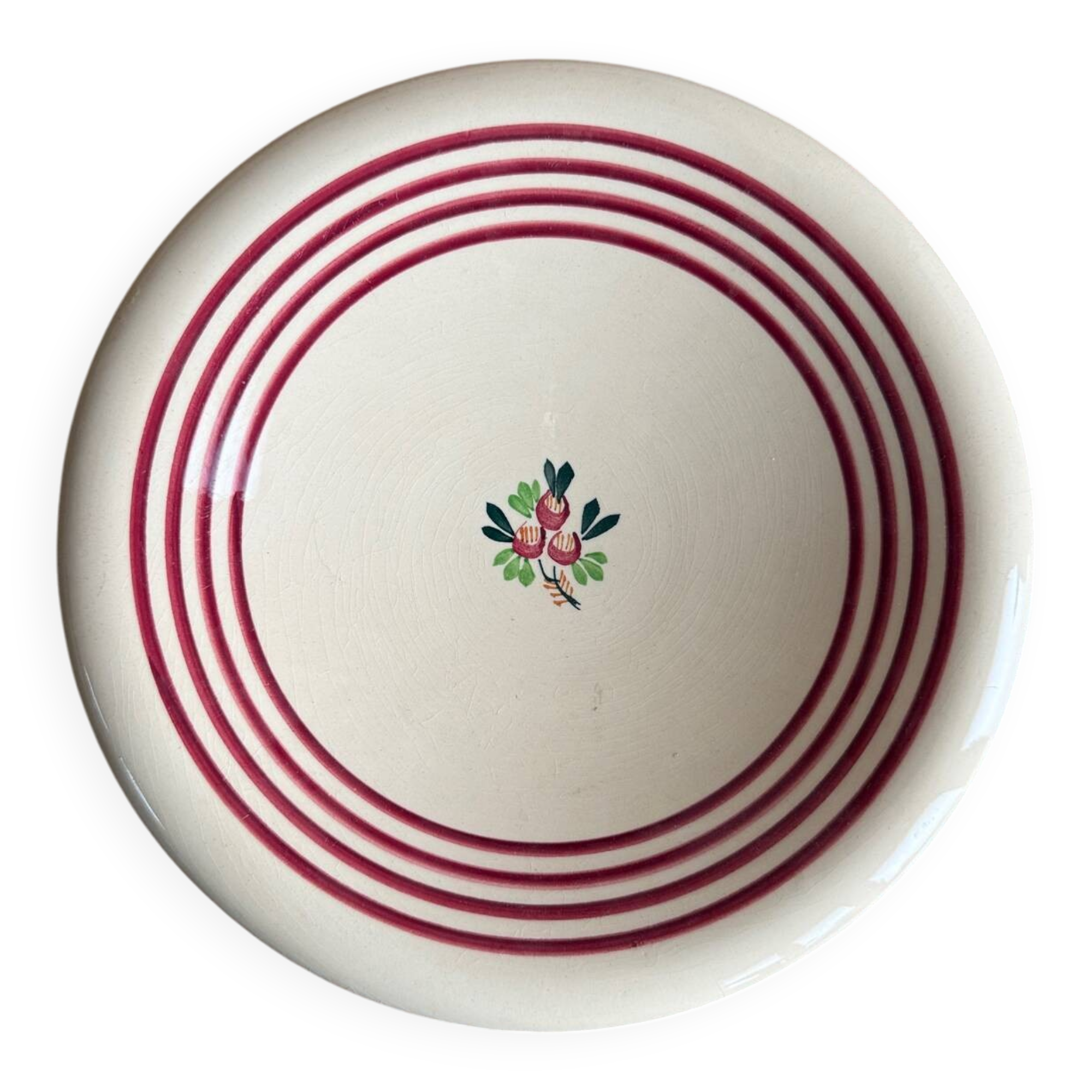 Round hollow ironstone dish from Gien