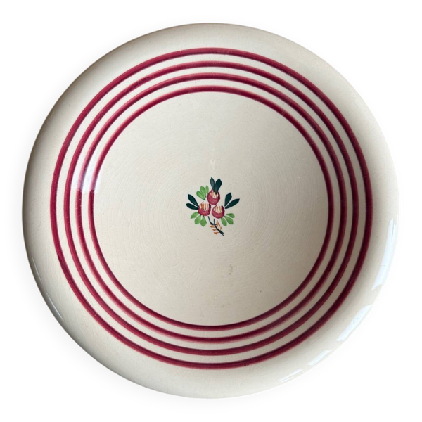 Plat rond creux terre de fer Gien