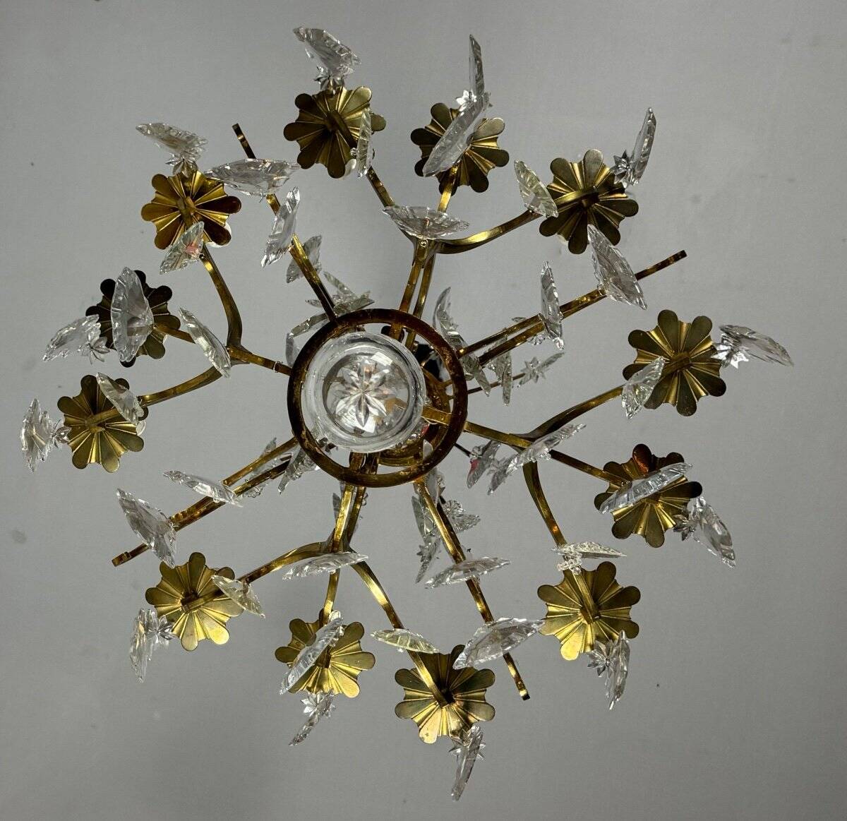 Louis XV style cage chandelier in gilded bronze decorated with tassels circa 1920