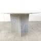 Vintage round White marble dining table 1970s