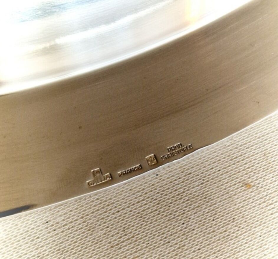 Vintage metal tray silver gallia christofle