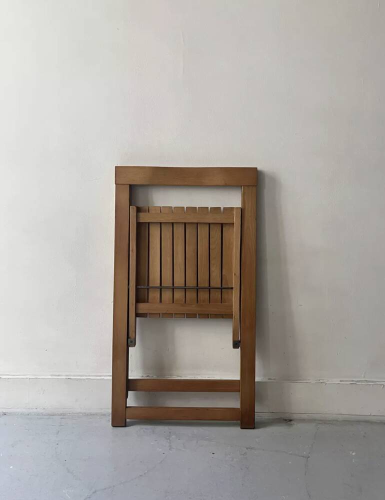 Chaise pliante en bois par Aldo Jacober, design 1960/1970