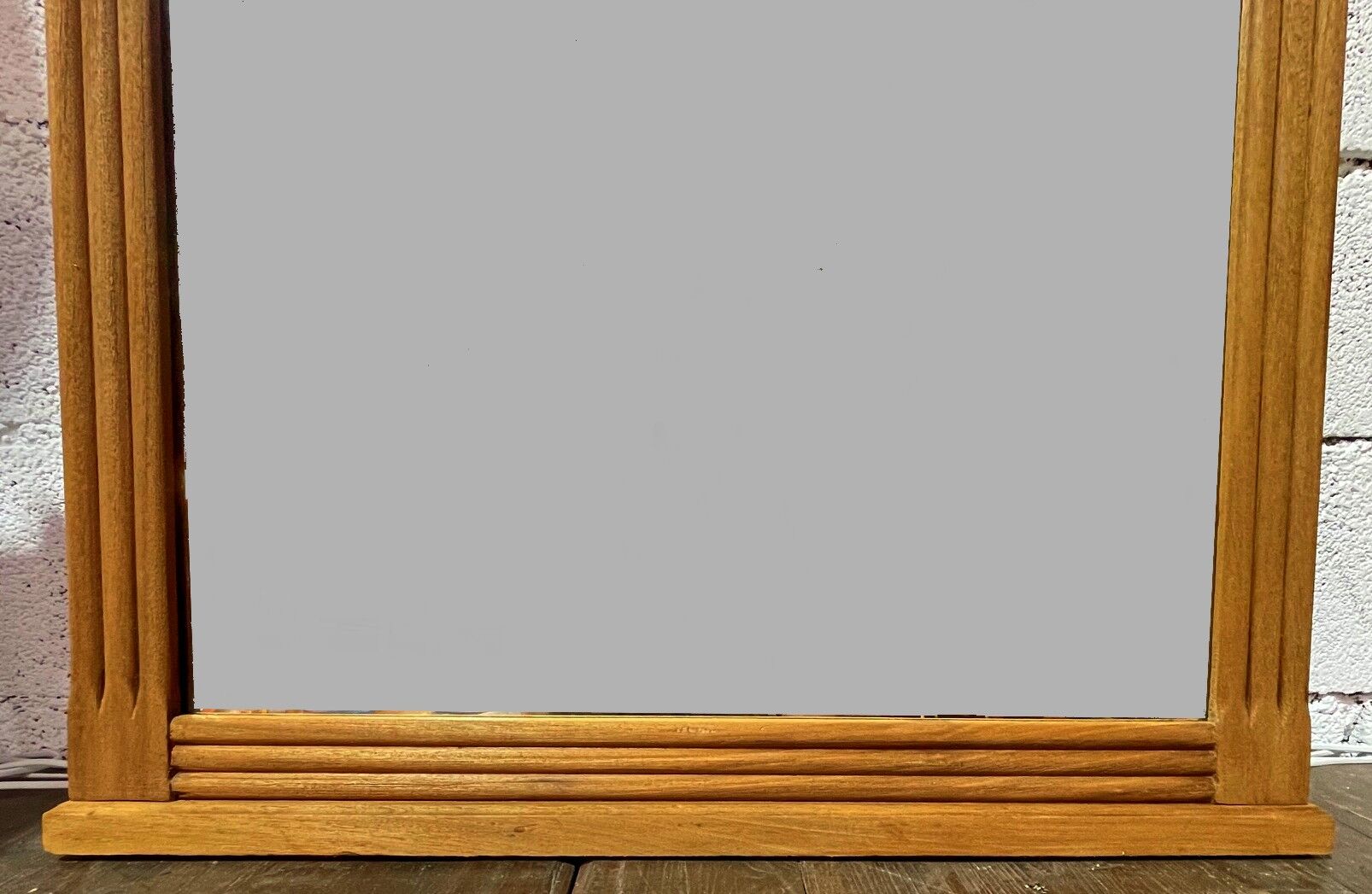 Bevelled oak Art Deco mirror 133x80
