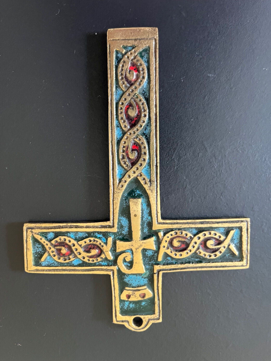 Piechaud enamelled bronze cross