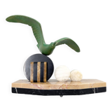 Sculpture Art Déco en marbre, onyx et épeautre