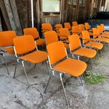Set of 8 orange Castelli chairs