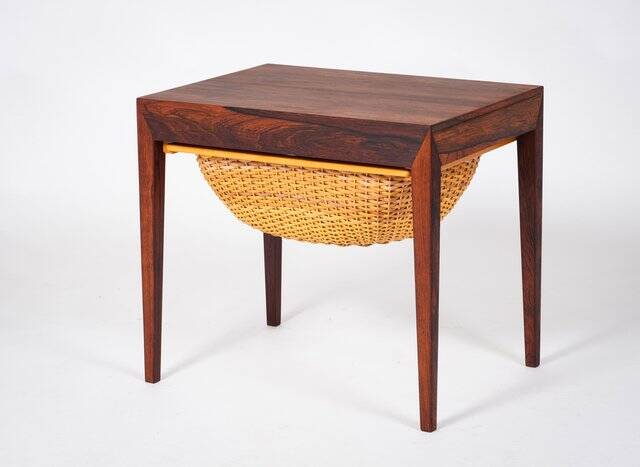 Sewing Table in Rosewood by Severin Hansen for Haslev Furniture Carpentry, 1950s