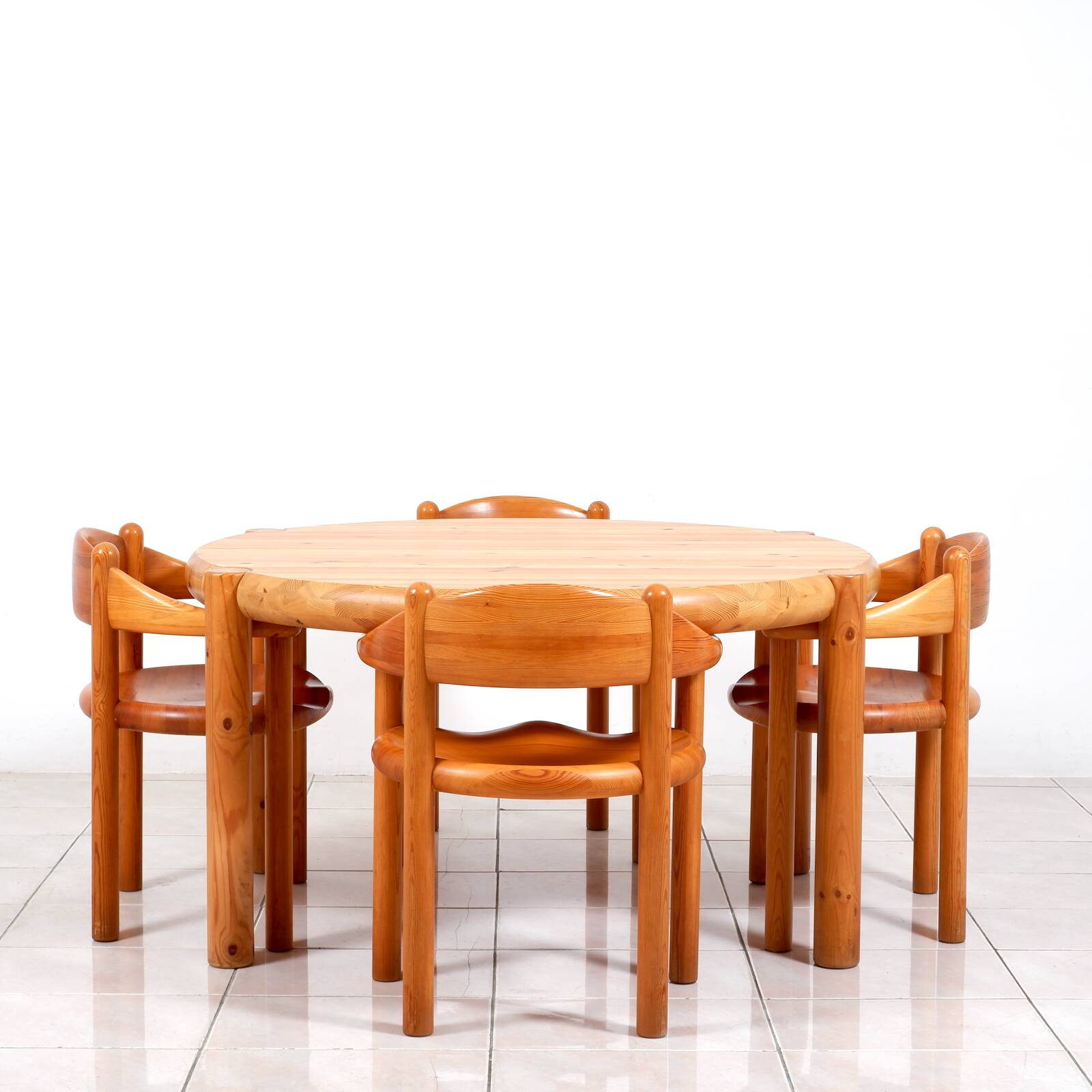 Set of 6 solid pinewood armchairs by Rainer Daumiller for Hirtshals Sawmill