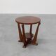 Art Deco Oak Side Table with Sculptural Base and Geometric Top, Belgium ca.