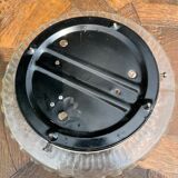 Cast glass ceiling lamp with relief