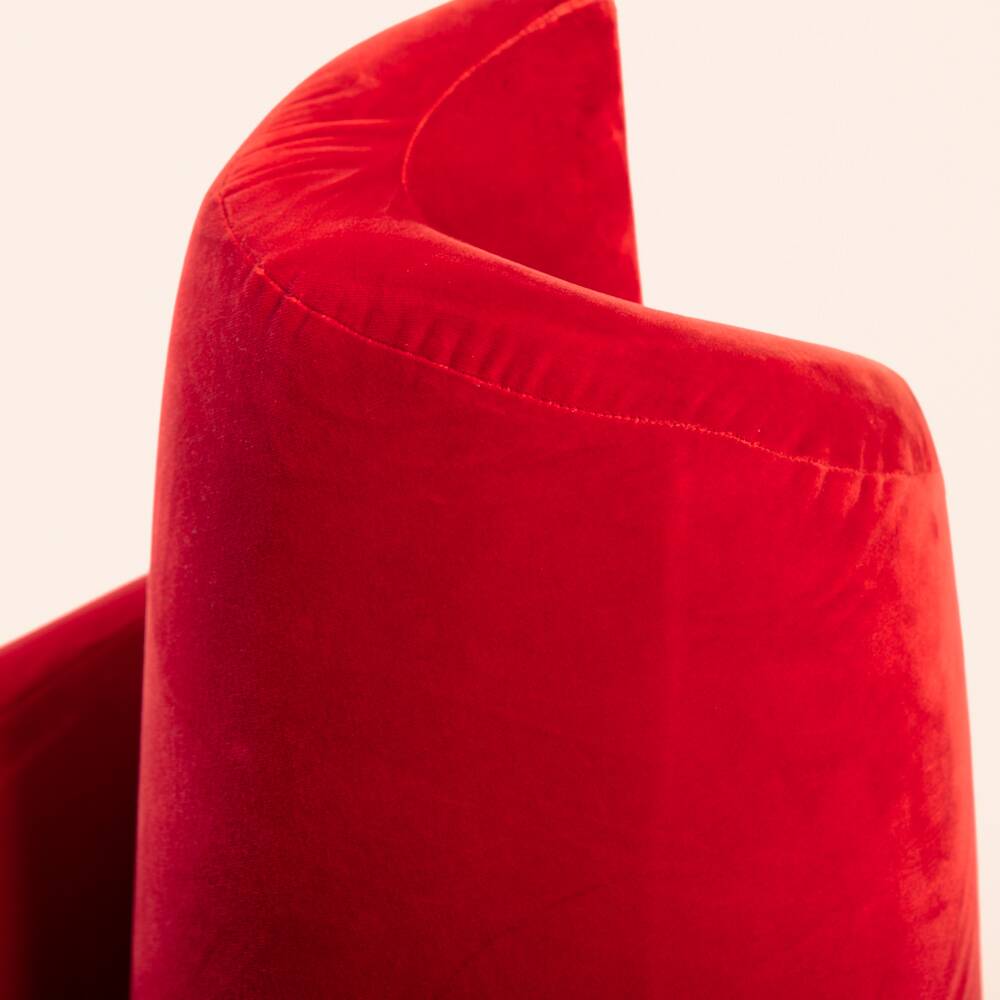 Red velvet Tatlin Sofa by Edra Italy
