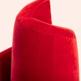 Red velvet Tatlin Sofa by Edra Italy