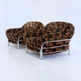Vintage Italian lounge chairs with tubular frame