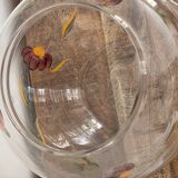 Large crystal jar with floral decoration