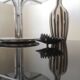 Coffee table design smoked mirror and steel sheet, belgium 1970