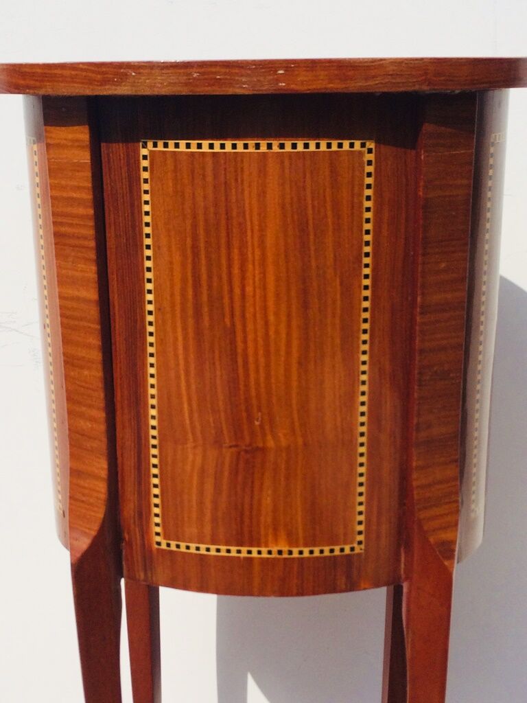 Console - table pedestal table marquetry style louis xv