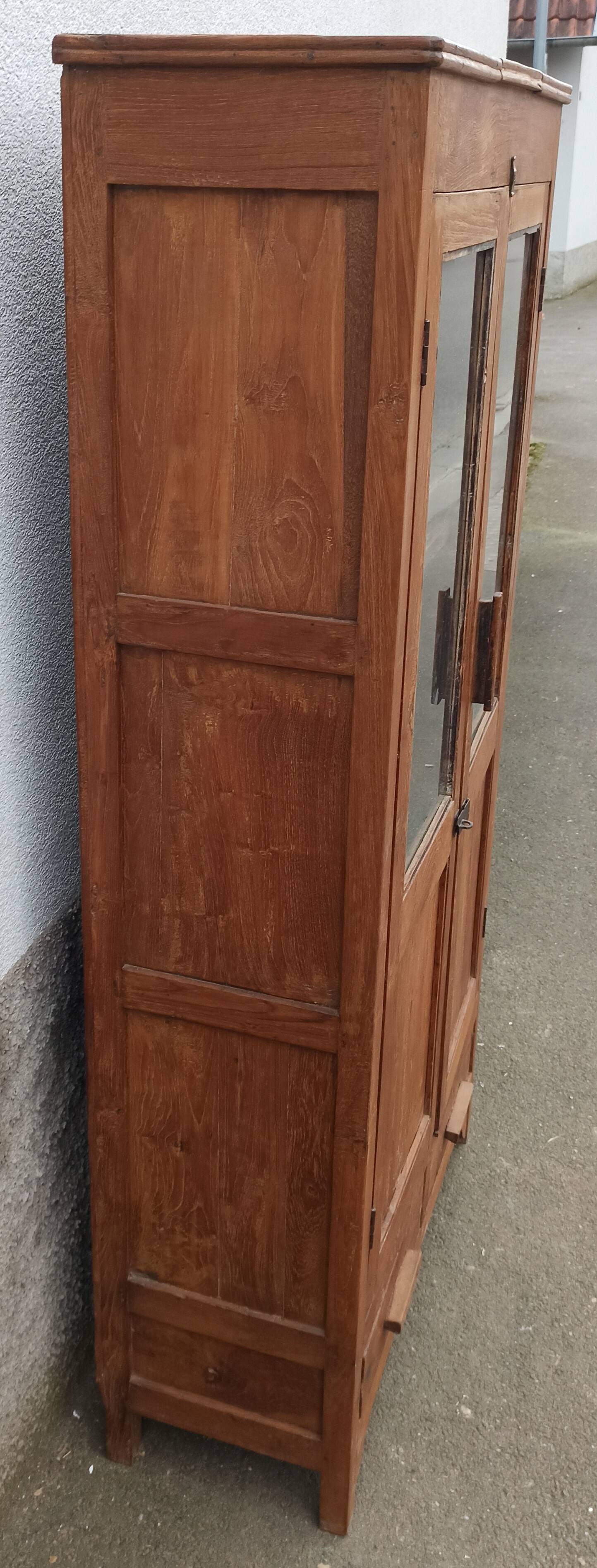 Old glazed teak cabinet