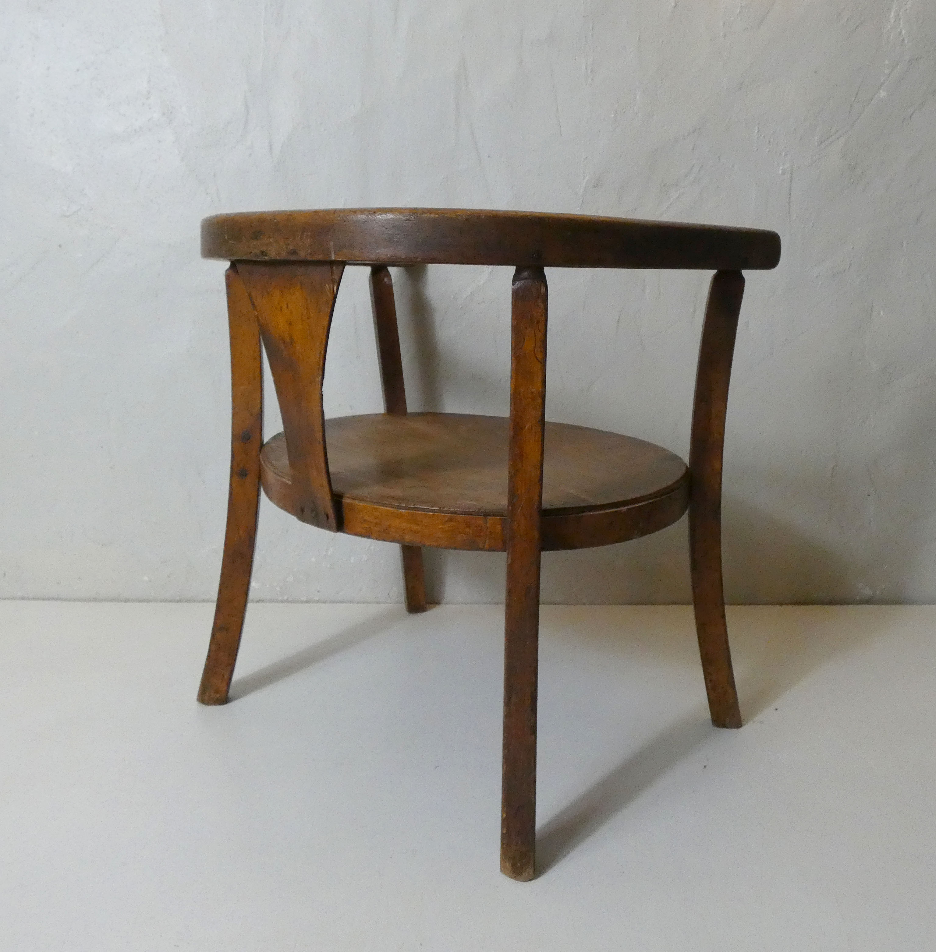 Old wooden armchair for children