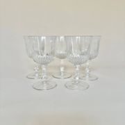 Set of five wine glasses