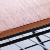 Vintage magazine rack made of metal and wood, 1960s