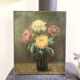 Old Painting Oil on Canvas Late 19th Century – Still Life with Chrysanthemums