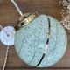 Vintage art deco globe pendant light in mint and gold clichy glass