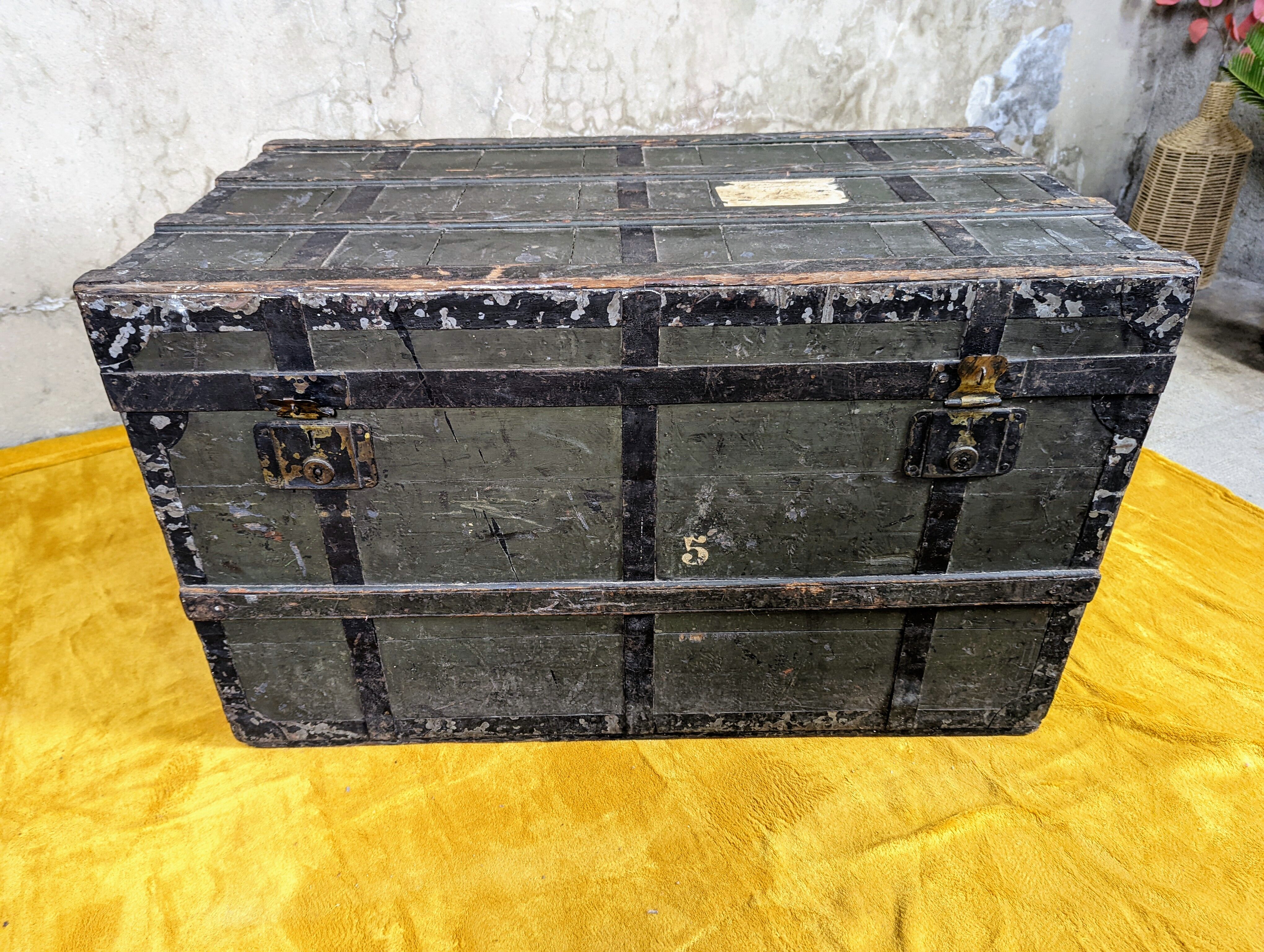 Antique travel trunk