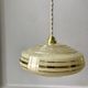 Pair of suspensions in yellow Clichy glass and golden border 40s-50s