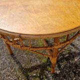 1970s round rattan coffee table
