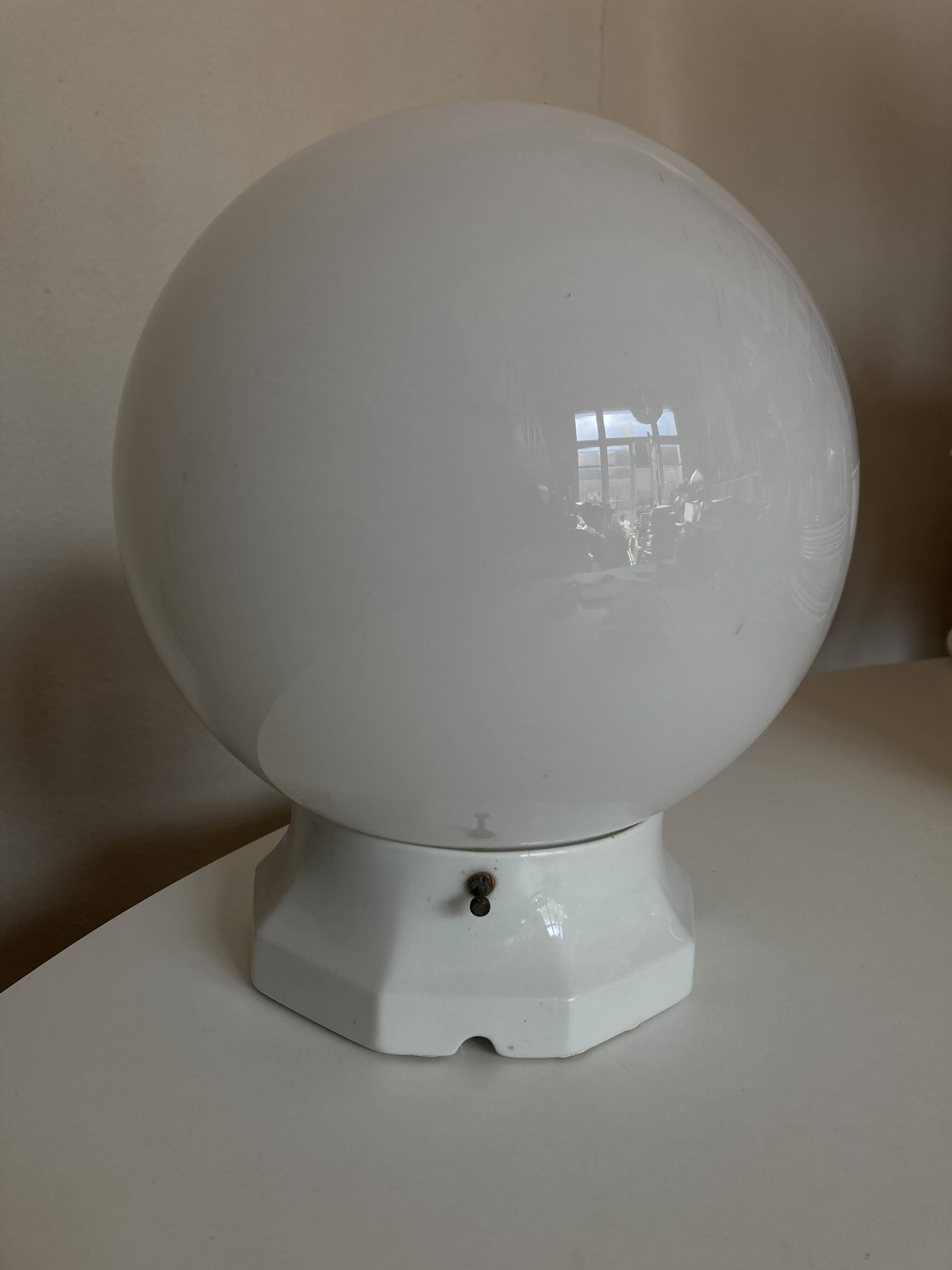 XL bathroom ceiling light from Palace, porcelain and opaline, 1950s
