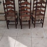 6 antique vintage oak monastery chairs