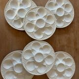 6 oyster plates in barbotine