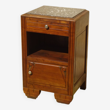 Walnut bedside table, Art Deco period and style