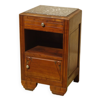 Walnut bedside table, Art Deco period and style
