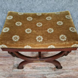 Empire curule stool with mahogany goosenecks
