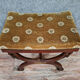 Empire curule stool with mahogany goosenecks