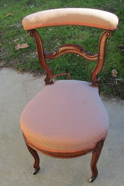 Lot of 5 chairs called pontoon or voyeuristic, Napoleon III , mahogany