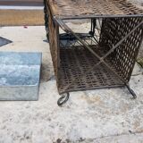 Iron and wicker umbrella carrier