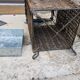 Iron and wicker umbrella carrier